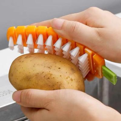 Escova de limpeza multifuncional flexível para frutas e vegetais, escova de limpeza de cozinha para frutas e vegetais