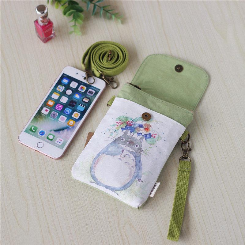 Spring/Summer Fresh Painted Women's Canvas Handbag & Crossbody Phone Bag