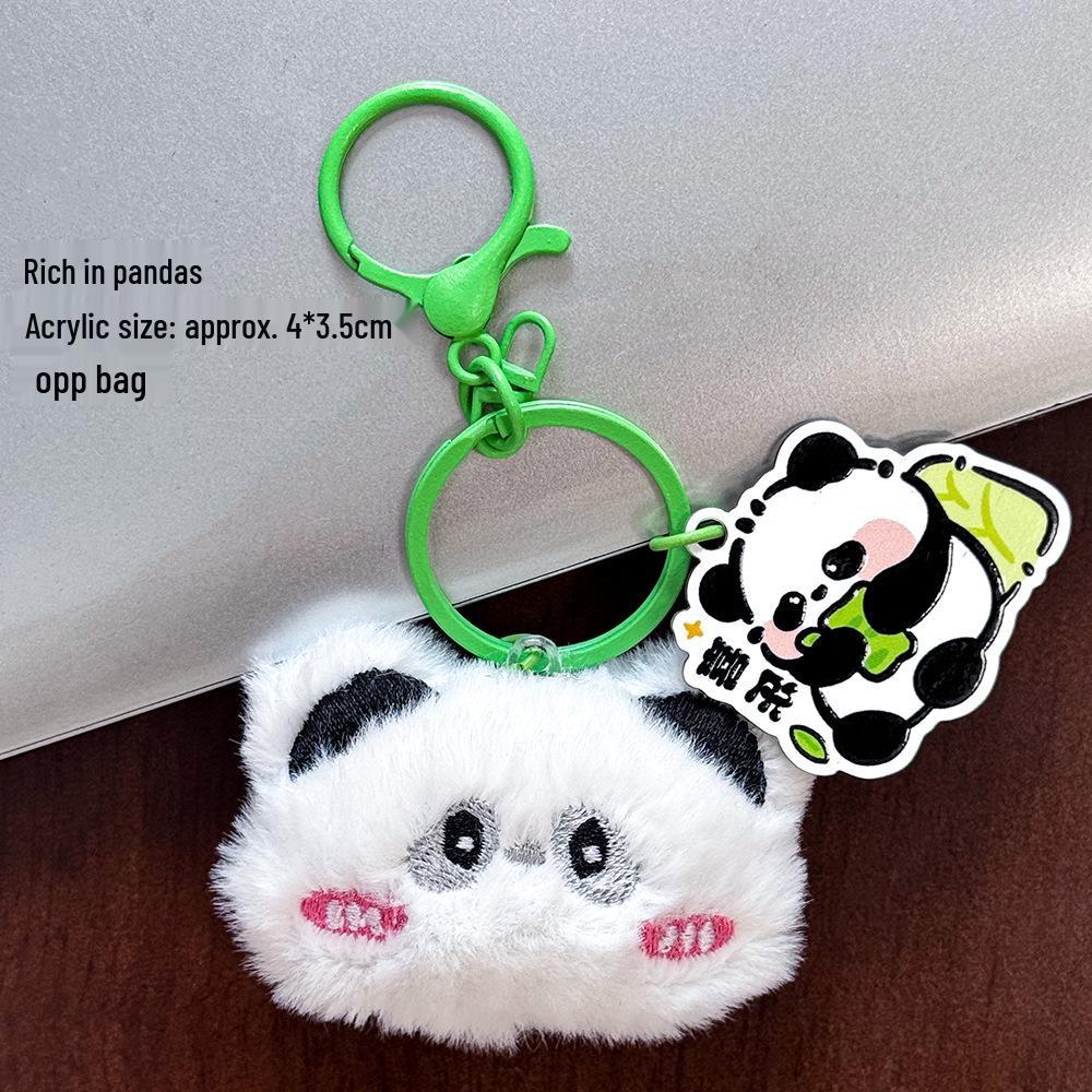 Adorable Plush Panda Keychain with Heart-Shaped Bag Charm - Cute Cartoon Pendant & Versatile Decoration for Bags