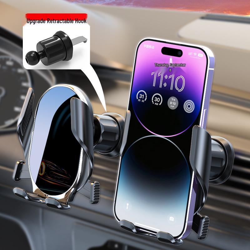 Automatic Locking Car Phone Holder for Air Vent - Supports Horizontal, Vertical, Oblique Placement.
