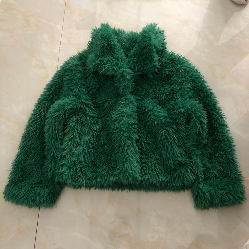 

Пальто из искусственного меха Зима Новое поступление Внешняя торговля Женская одежда Молодежная мода Лацкан Одна пуговица Длинные рукава Пальто 27423 Green B- 5-33-2 S