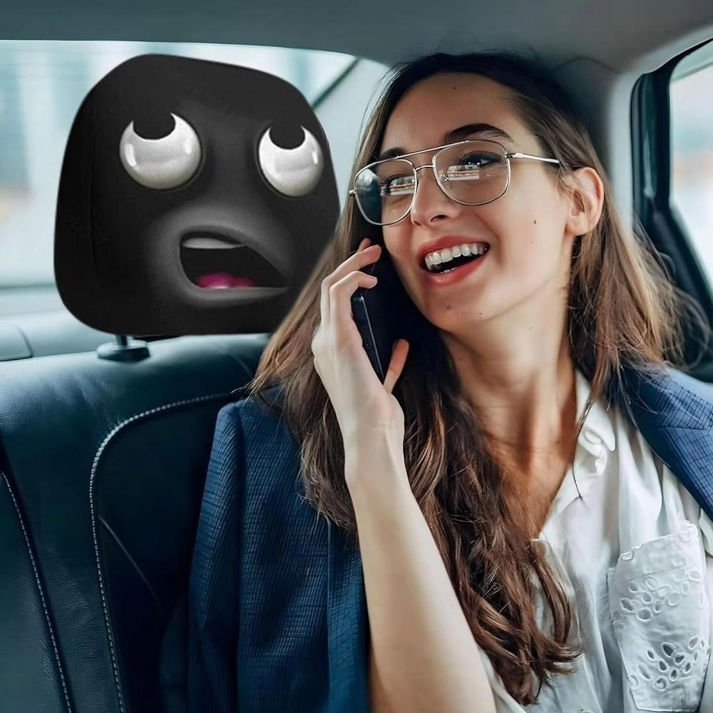 1Pc New Universal Car Headrest Cover Black Skull Pattern Breathable Car Seat Cover Dust-proof Elastic Car Pillowcase Halloween