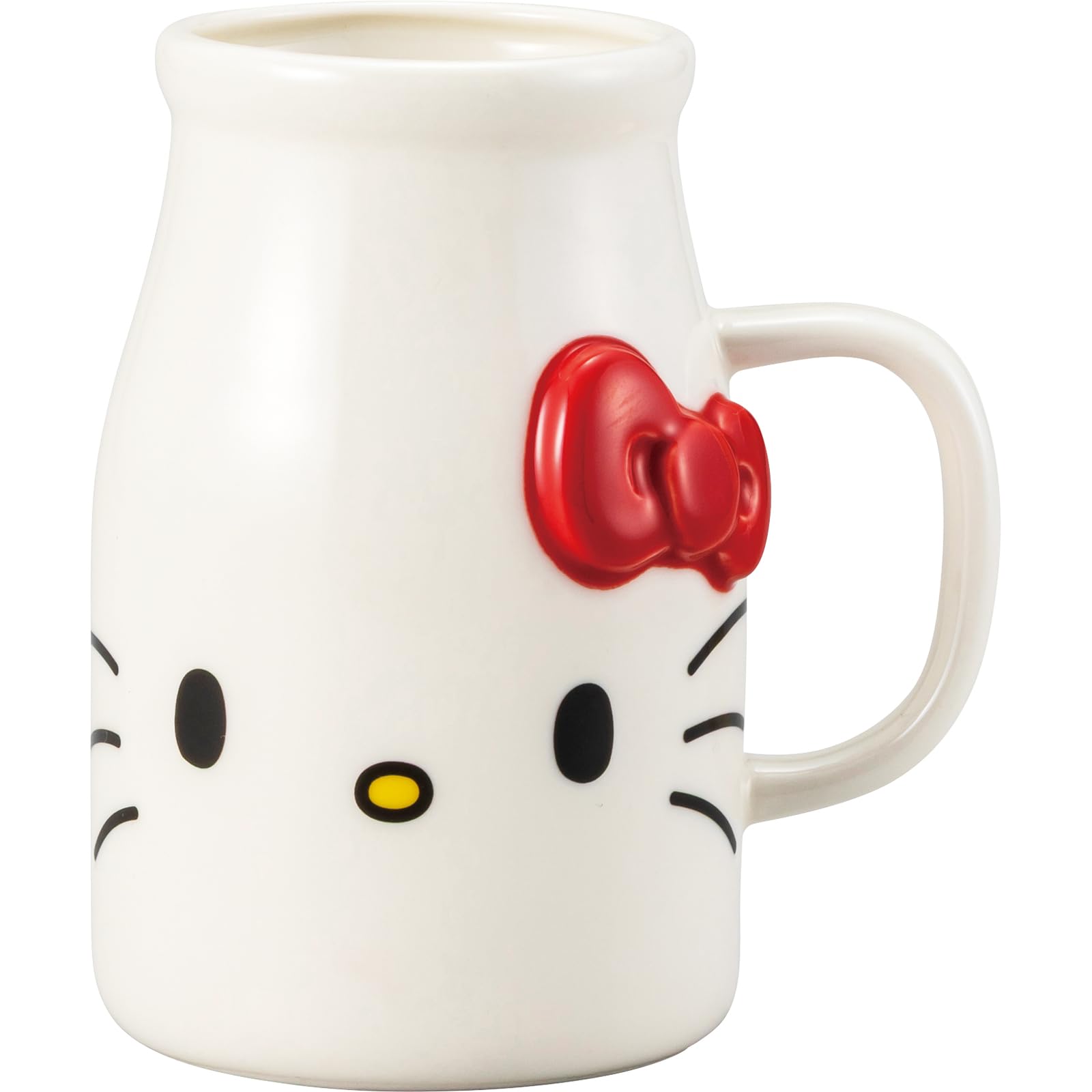 

Sanrio Edgy Milk Bottle with 11 x 8 x 12 380 SAN4799 Hello Kitty Bottle/Syrup Ribbon, White, Approx. cm, ml, білий