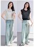 Summer [Light Gap Pleats] Hollow out Fried Dough Twists Knit Shirt Round Neck Sleeveless Blouse with Three Dimensional Texture Overlay