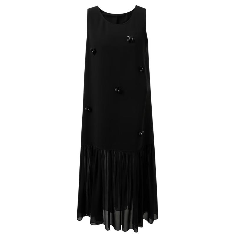 Sancai Women s Acetate 3D Floral Sleeveless Long Dress S
