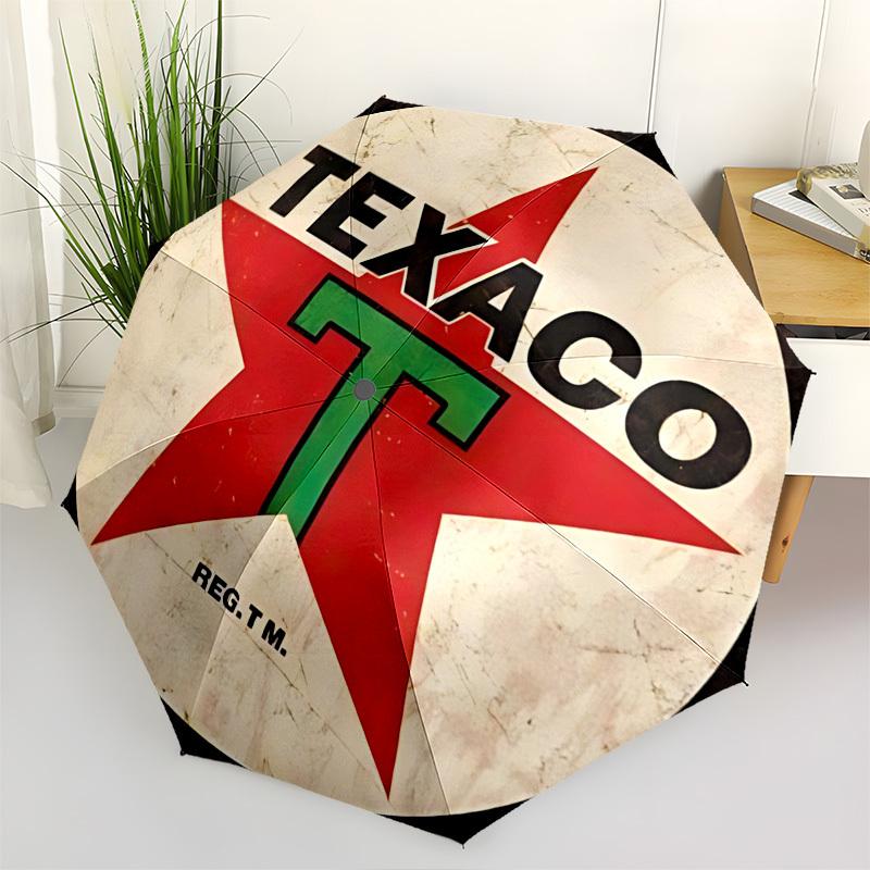 

Texaco,Logo Automatic Folding umbrella Compact 8 rib Design,Unique Style,Suitable for Everyday Outdoor Use,Perfect Gift for Friends an