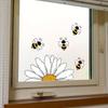 Adorable Bee & Sunflower Watercolor Window Cling - Removable PVC Decal for Bedroom, Living Room, Kitchen