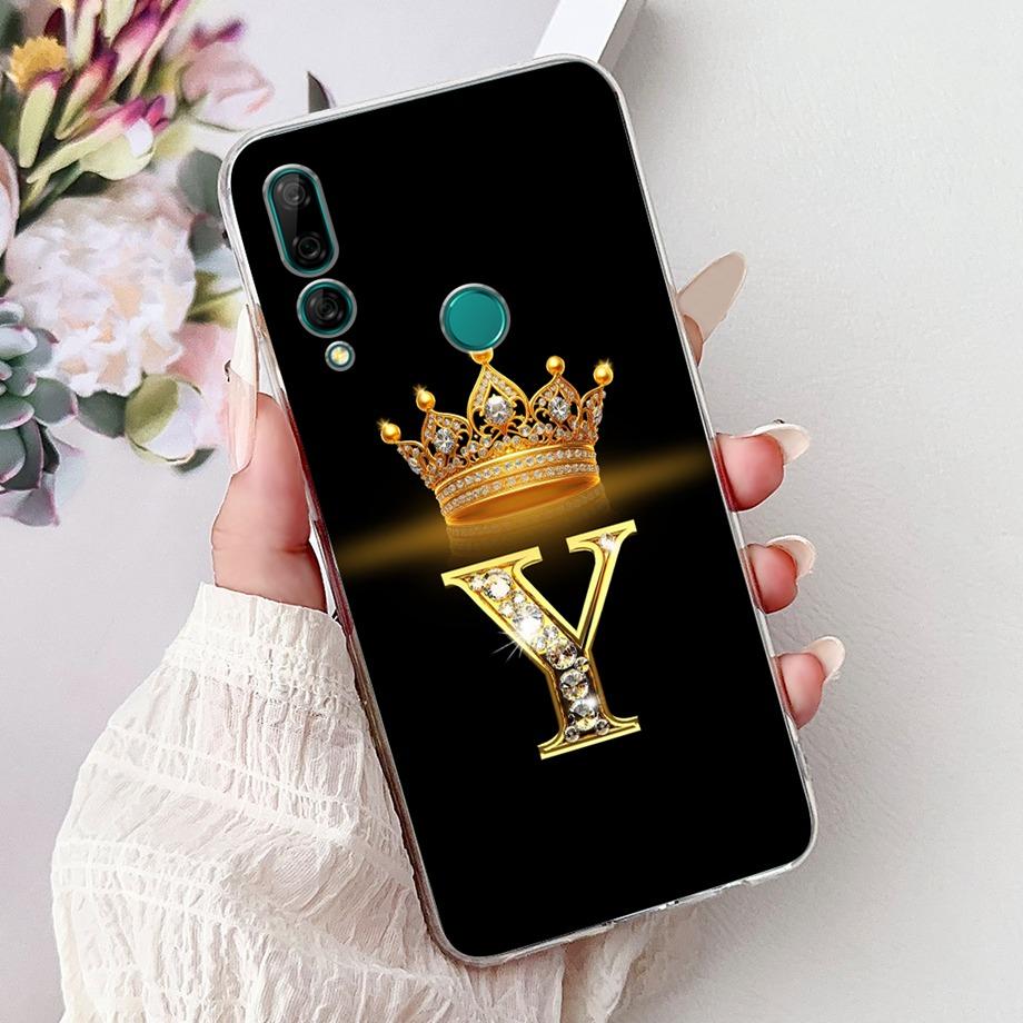 For Huawei Y9 Prime 2019 Y9A Y9s Phone Case Huawei Y9 2019 Back Cover Soft Clear Silicone Initials Letters Painting Shockproof