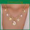 Natural Seashell Pendant Necklace For Women With Pearl Accents Summer Accessory