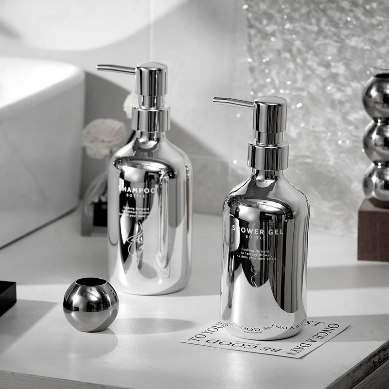 Electroplated Refillable Shampoo & Shower Gel Dispenser