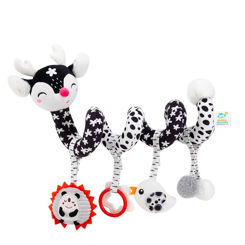 Baby Toy Stroller Spiral Activity Plush Hanging Rattle Toys Car Seat Toys Stroller Sensory Toy For 0 6 12 24 Months Newborn Gift