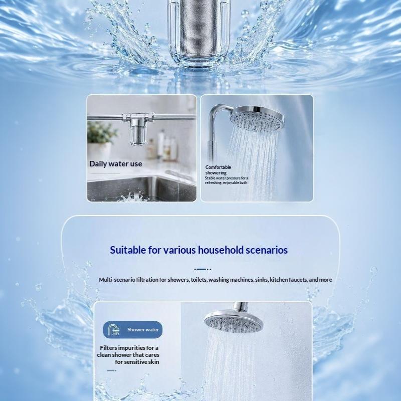 Stainless Steel Water Pre Filter With Transparent Visible Body Washable Reusable Filter Element For Kitchen Whole House Use