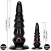 Extra Large Anal Plug with Suction Cup - Giant Butt Plug for Stretching, Anal Training, Adult Sex Toy - Black