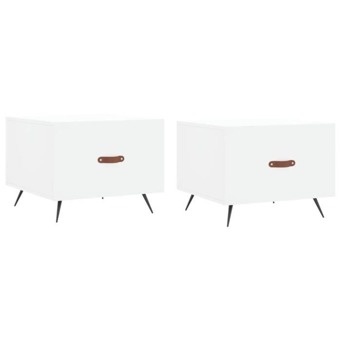 VidaXL Coffee Tables 2 Pcs White 50x50x40 Cm Engineered Wood 829333