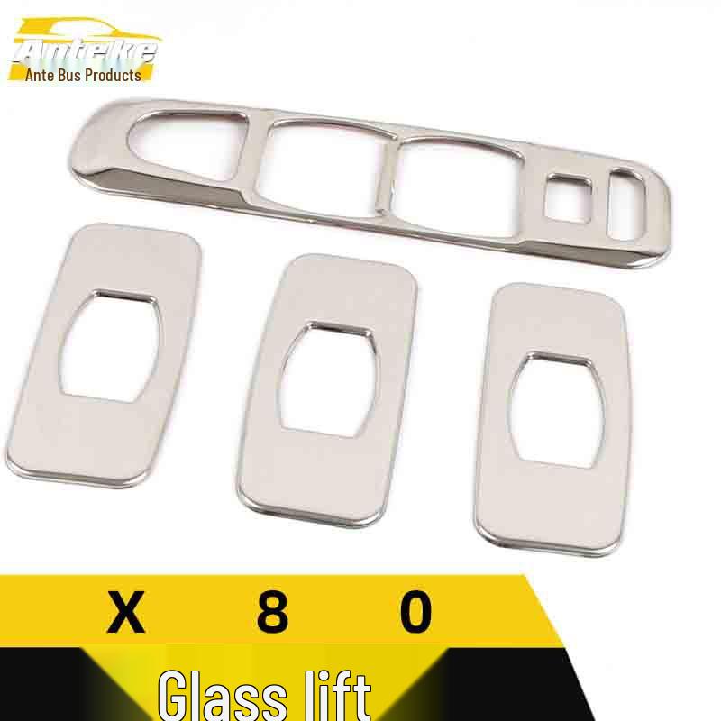 Bestune X80 Glass Lift Decorative Frame - Stainless Steel Window Armrest Switch Button Sequin Accessory