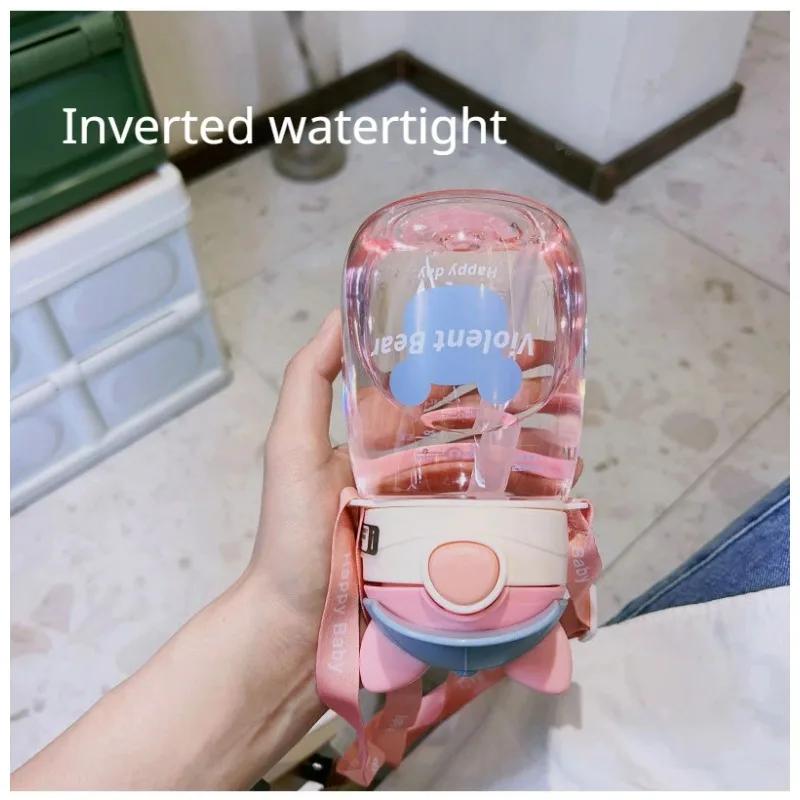 1PC 550ML Kids Water Sippy Cup Creative Cartoon Baby Feeding Cups with Straws Leakproof Water Bottles Outdoor Childrens Cup