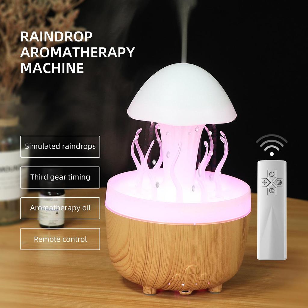 Remote-Controlled Rotating Jellyfish Light Humidifier & Essential Oil Diffuser with Seven-Color LED