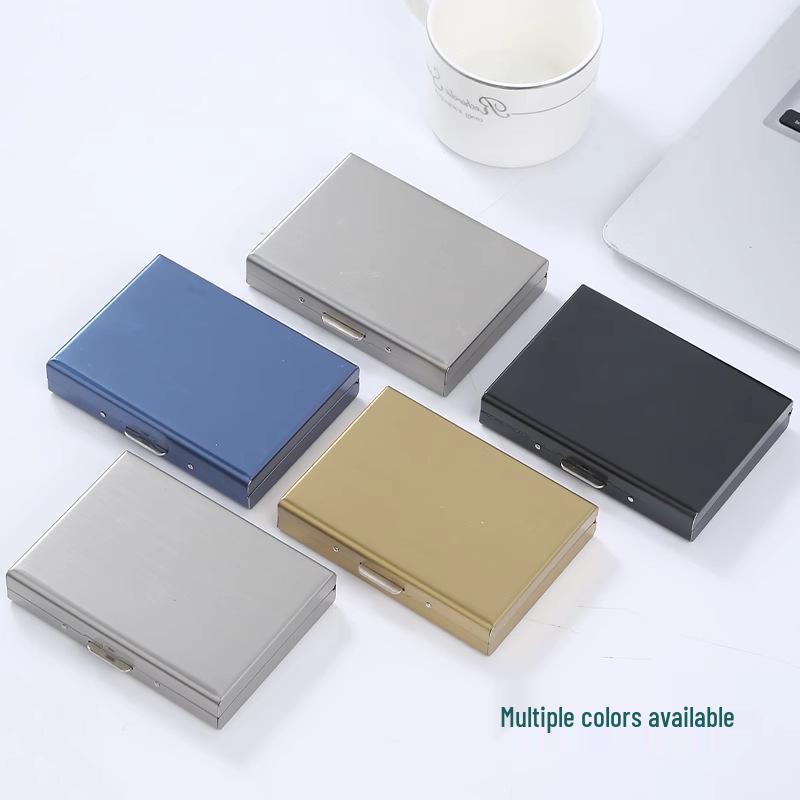 Portable RFID Blocking Stainless Steel Card Holder - Unisex, Minimalist Design