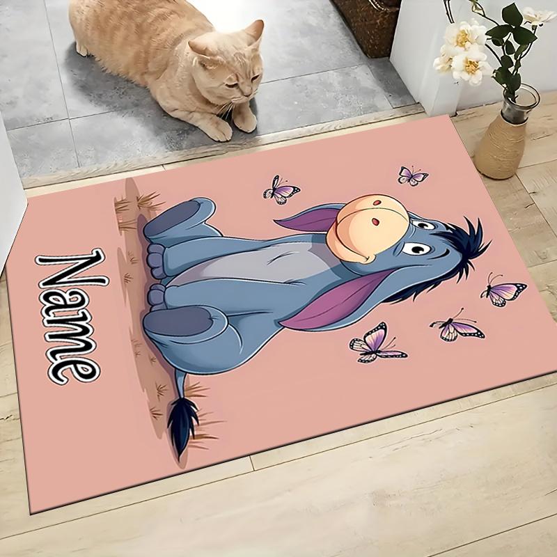 Custom Name Eeyore's Butterfly Adventure Carpet Rug Customizable Soft Washable Anti-Slip Home Living Room Sofa Mats Personalized Rug. 0909426