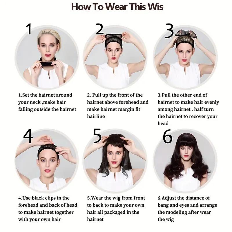 Stained Inner Buckle On the Top of the Head Straight Hair Headband for Women Synthetic Wig for Easy Wearing Daily Party Use