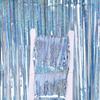 Colorful Laser Blue Party Backdrop Curtains Iridescent Foil Glitter Rainbow Sparkle Foil Curtain Colored Golden Foil Tinsel