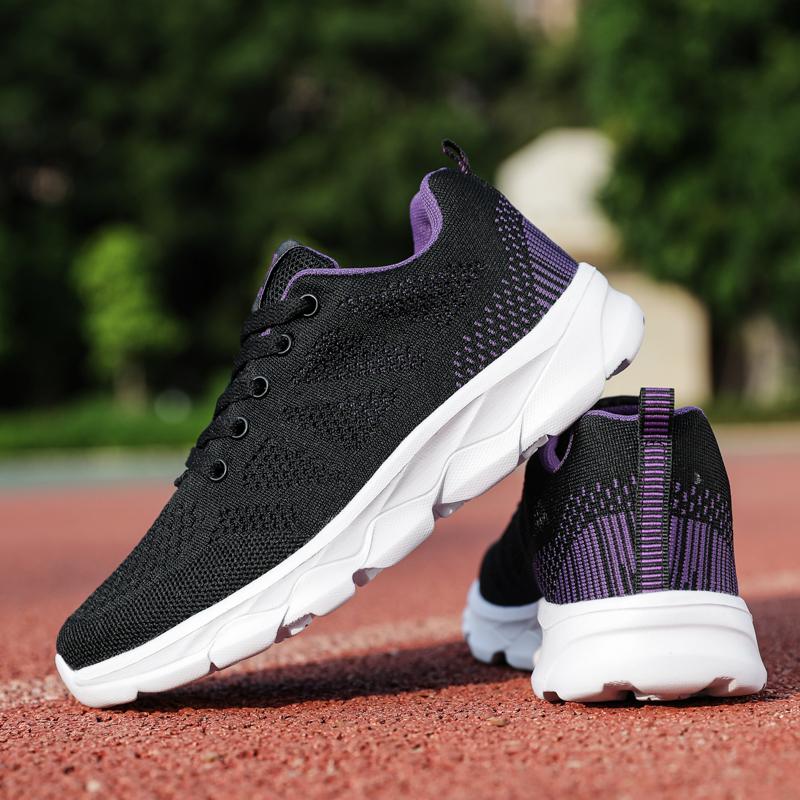 35-42 Spring/autumn Women's Flying Woven Breathable Super Light Stuffed Sports Shoes Large Size Ultra -light Stool Women's Sports Shoes