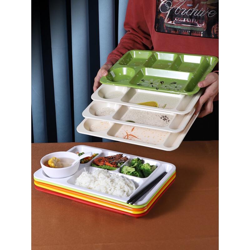 AnYi Melamine 6-Compartment Divided Canteen Tray