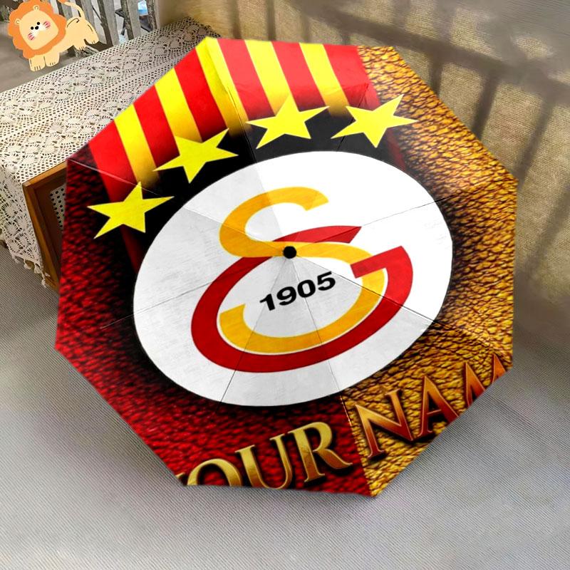 1 PC Automatic Folding Umbrella - Galatasaray S Custom Name Pattern, Portable & Foldable Design with 8 Ribs, Christmas Birthday Gifts