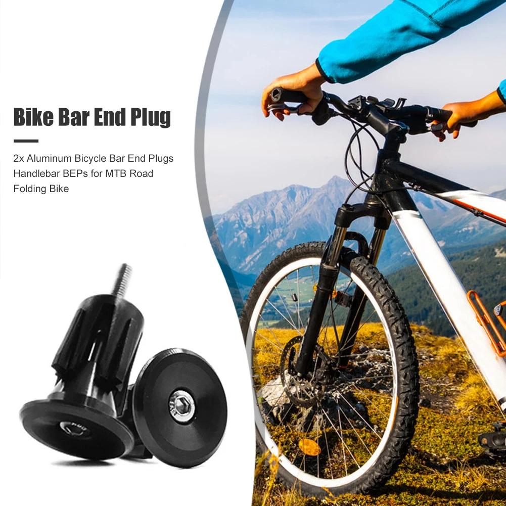 1 Pair Bicycle Bar End Plugs Handlebar BEPs for MTB Mountain Road Folding Bike Parts Aluminum Handle Bar End Cap Bike Grip Cover