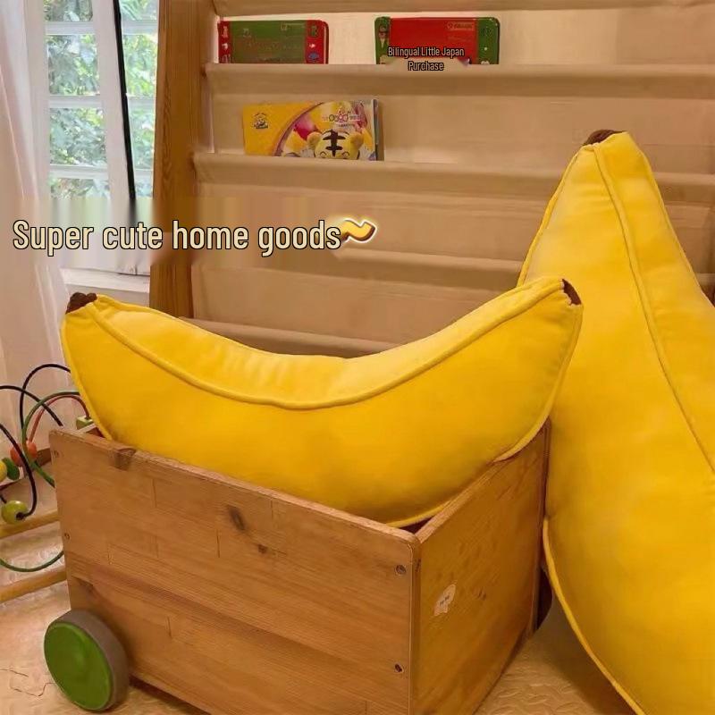 Cuscino Peluche Banana: Giocattolo Carino, Lungo, con Schienale per la Testa e Morsetto per le Gambe