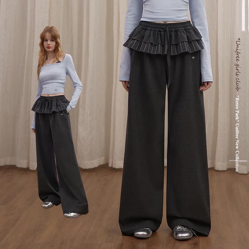 unifree 2025 Autumn Ballet Style Wide-Leg Suit Pants