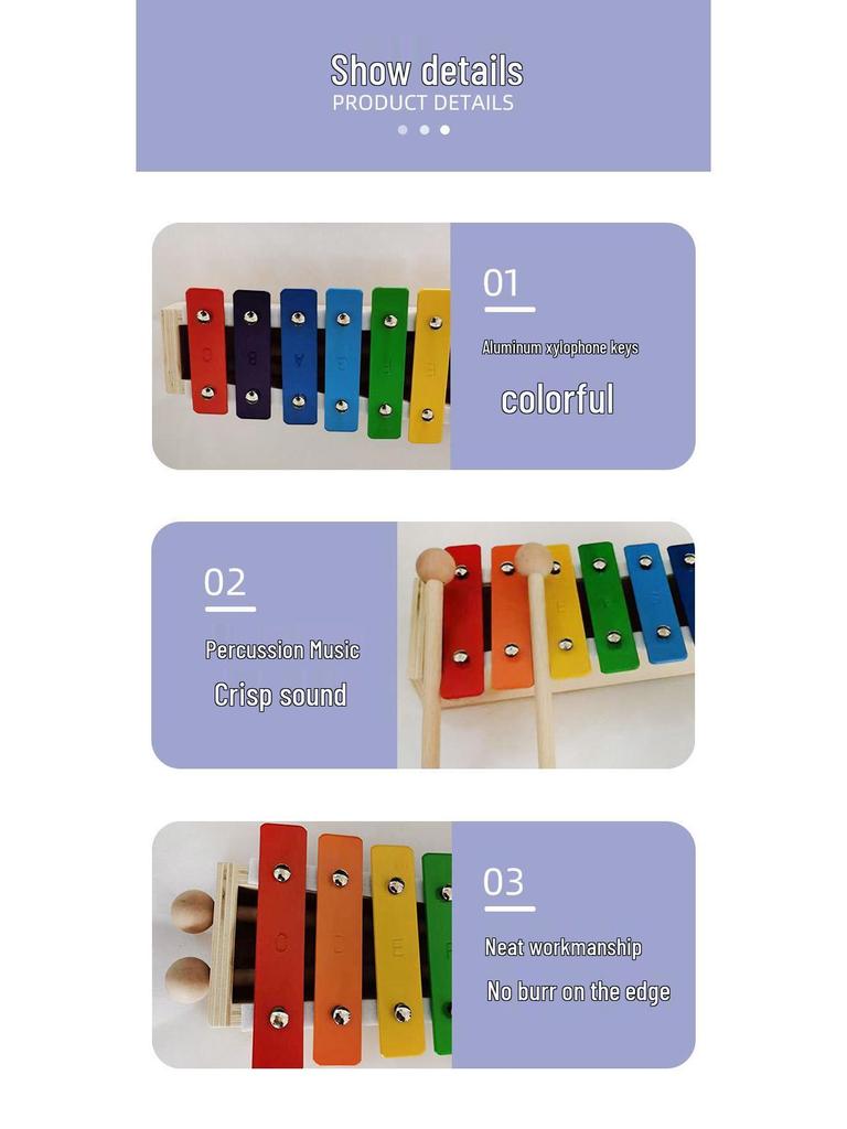 Orff 8-Tone Aluminum Xylophone for Early Education
