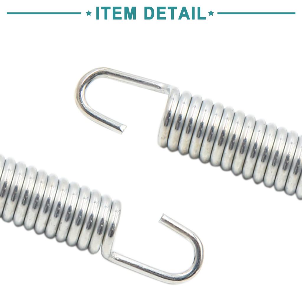 ACROPIX Motorcycle Foot Bracket 10cm Kickstand Return Spring Side Stand Spring Silver Tone 2pcs