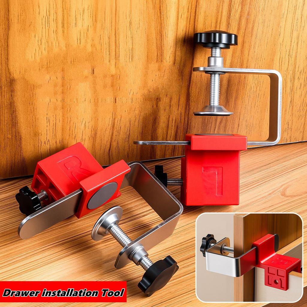 1Pair Adjustable Drawer Fixing Clip High Drawer Panel Quick Installation Clamp Furniture Large Panel Mounting Auxiliary Tool Jig