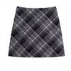 Wool Plaid A-line Mini Skirt - Women's 2025 Autumn/Winter Retro High-Waisted Hip-Hugging Style