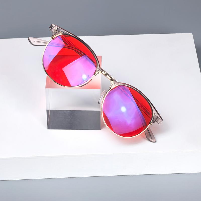 SHINU Blaulichtfilter Brille Damen Luxus Marken Brillen Rot für besseren Schlaf Orange für Gaming oder Arbeit Gelb Nachtsicht