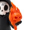 Small Gothic Room Accessories Cute Grim Reaper Halloween Figurine, 3D Printed Spooky Little Fun Party Tabletop Ornaments Statue with Flame Skull,