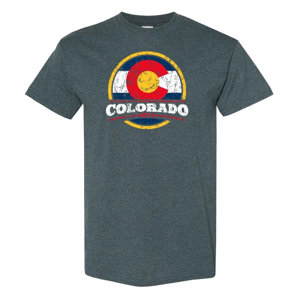 Colorado Distressed Circle - Hometown Pride T Shirt - Dark Heather