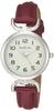 Analog Watch Amalfidia Waterproof Leather Strap White Dial Wine Red (Arias) WW20022A-133 Women's