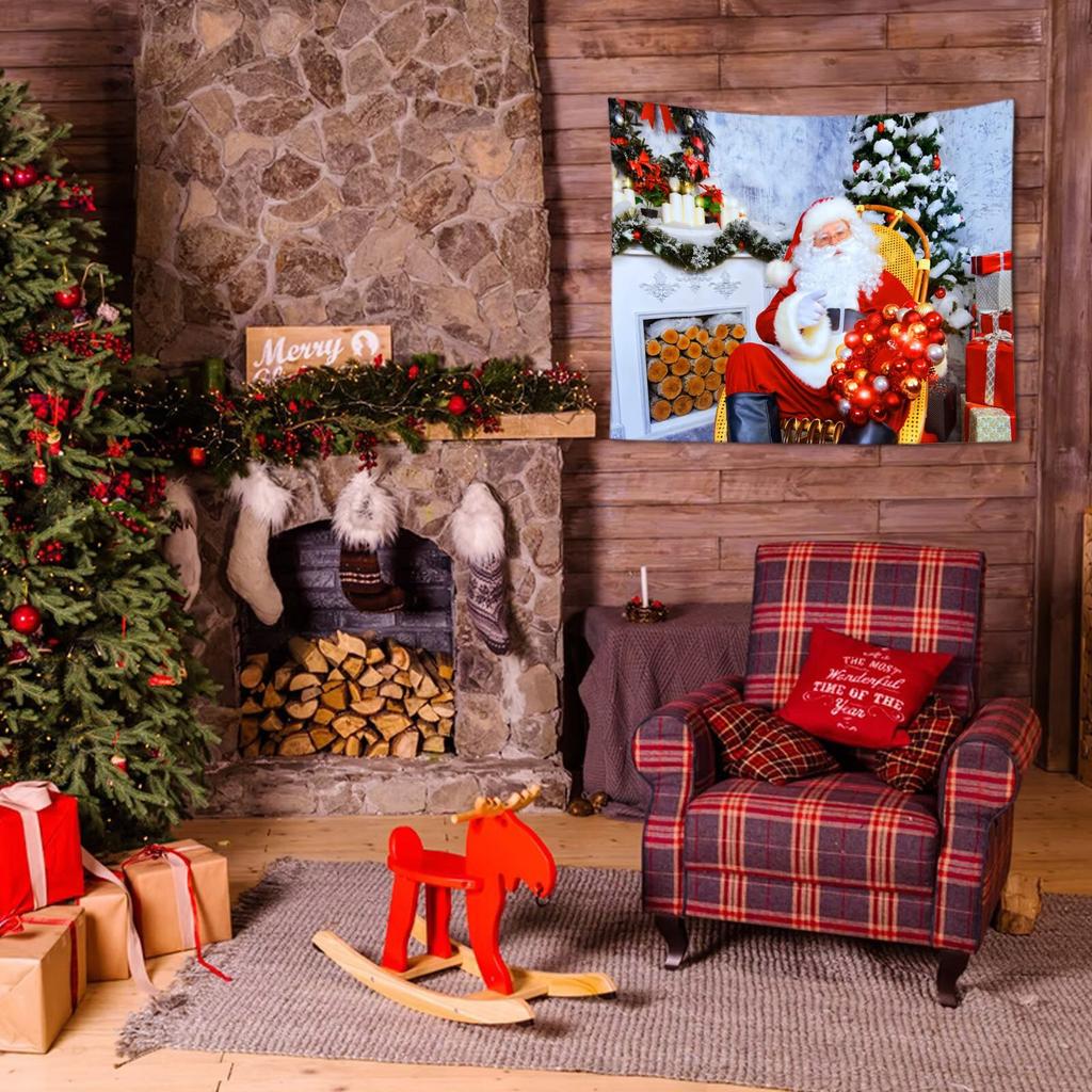 Moș Crăciun Decorațiune de Crăciun Motiv Imprimat Tapiserie Acasă Sufragerie Dormitor Decorare Perete Tapiserie Agățată