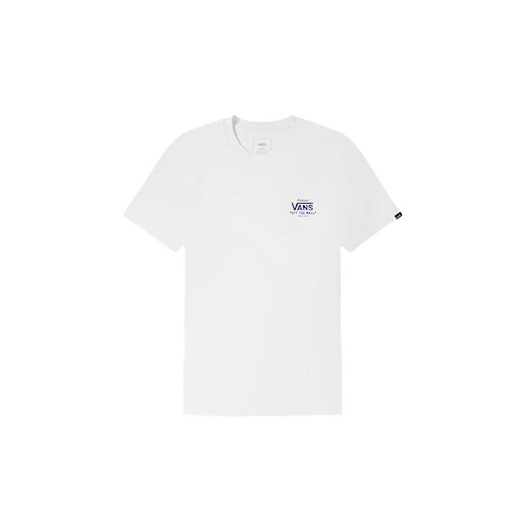 Vans Casual Alphabet Printing Short Sleeve Couple Style White Men s VN0A54NAWHT L