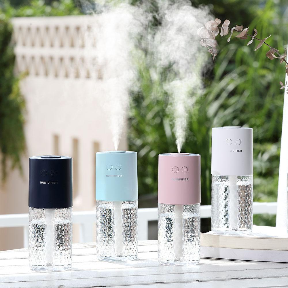 Wireless Air Humidifier Mini Usb Portable Rechargeable Humidifier Purifier Aroma Diffuser With Colorful Projection Lamp