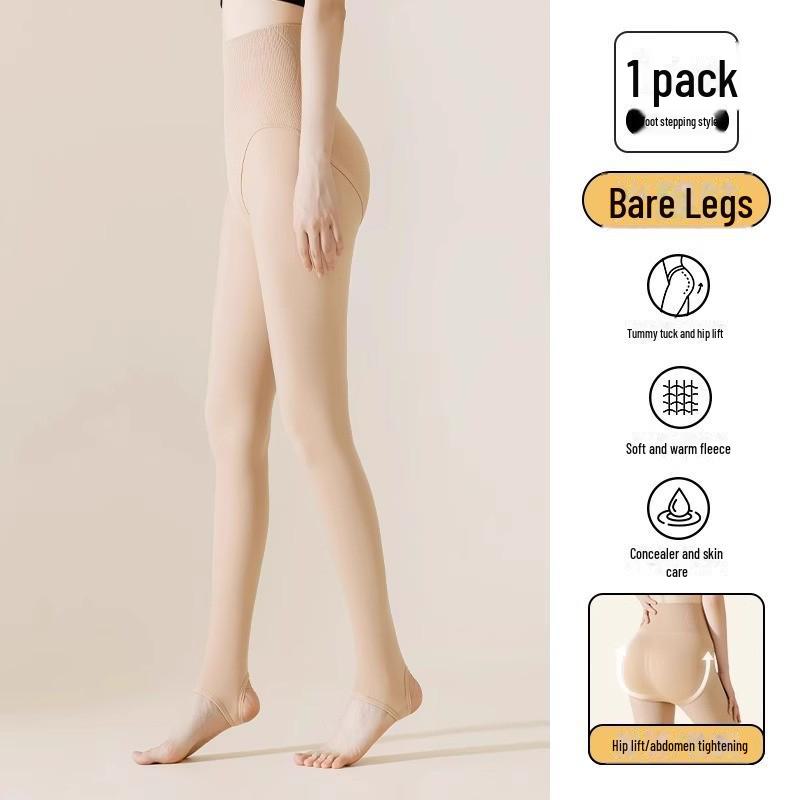 Plus Size Nude Leggings for Pear-Shaped Women - Velvet Pantyhose for Autumn & Winter
