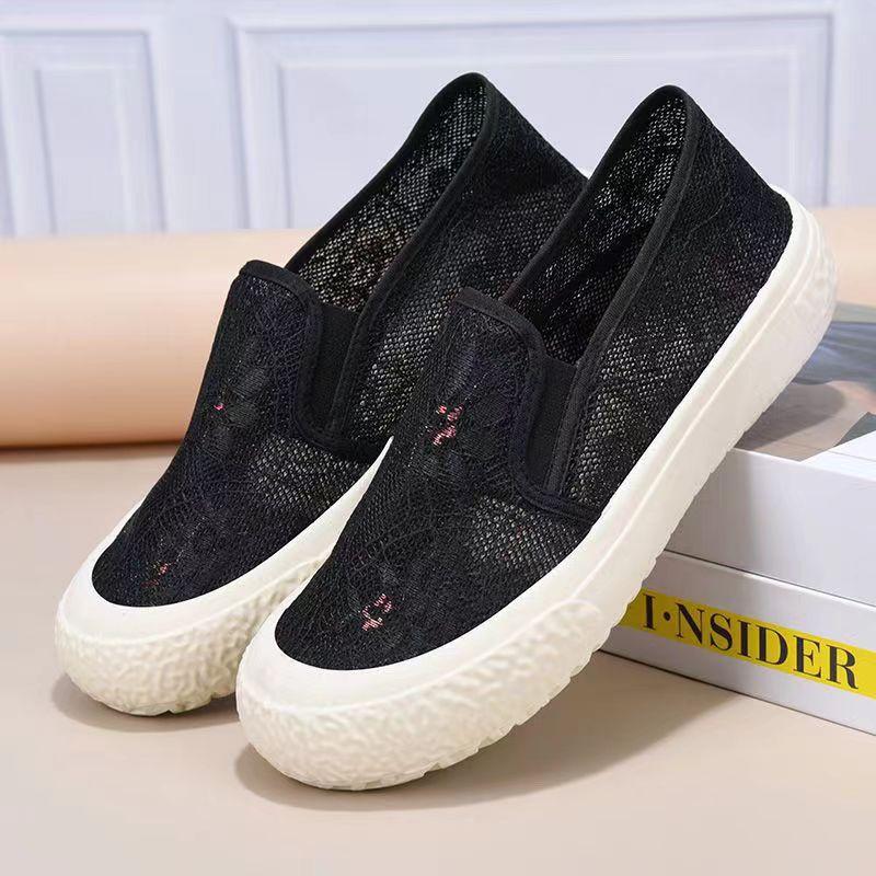 Spring and summer new fisherman shoes canvas women's shoes fashionable versatile Chinese style casual thick-soled lazy one-pedal single shoes women