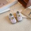 Girls' 2026 Spring White Leather Princess Loafers - Korean Style Soft Sole Low-Cut Shoes