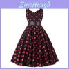 Elegante Vestito da Festa a Pois Vintage Anni '50 stile Halter di Audrey Hepburn
