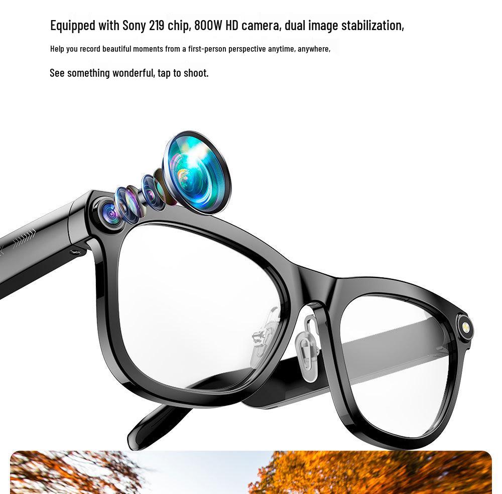 Smart AI Bluetooth Glasses: Camera, Photo Translation, Object Recognition, Calls & Music