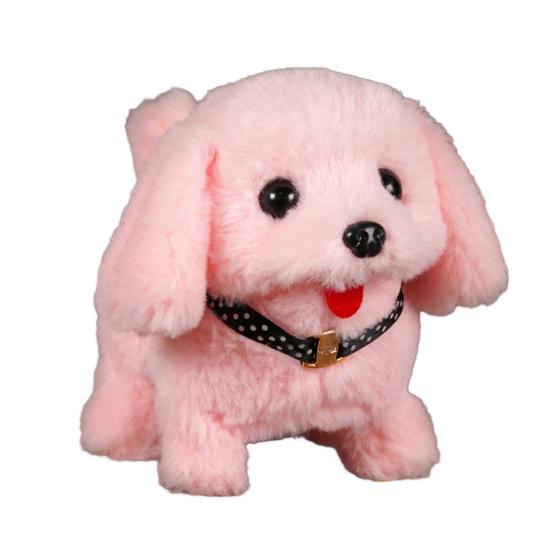 Kids Electric Plush Dog Toy Walking Barking Tail Wagging Interactive Puppy Plushie Toy Toddlers Boys Girls Educational Simulation Animal Toy