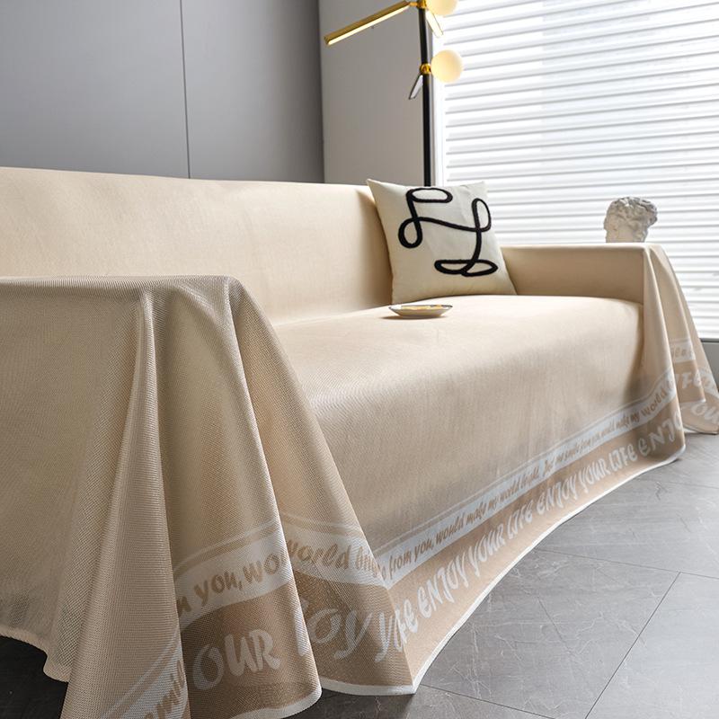 Modrý ledový hedvábný potah na pohovku Látkový letní podsedák na léto Jednoduché moderní cool pohovka ručník proti poškrábání potah na pohovku 