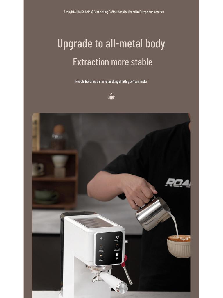 Compact Semi-Automatic Espresso Machine with Milk Frother for Hot & Cold Beverages